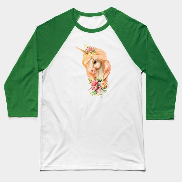 Fantasy Unicorn Baseball T-Shirt by koolteas